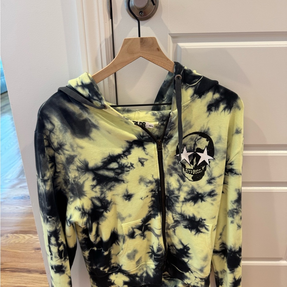 Tie-Dye Hoodie with Skull Design